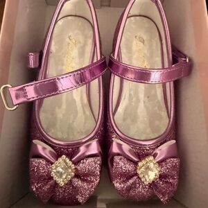 Purple Glitter Kids Shoes with Bow